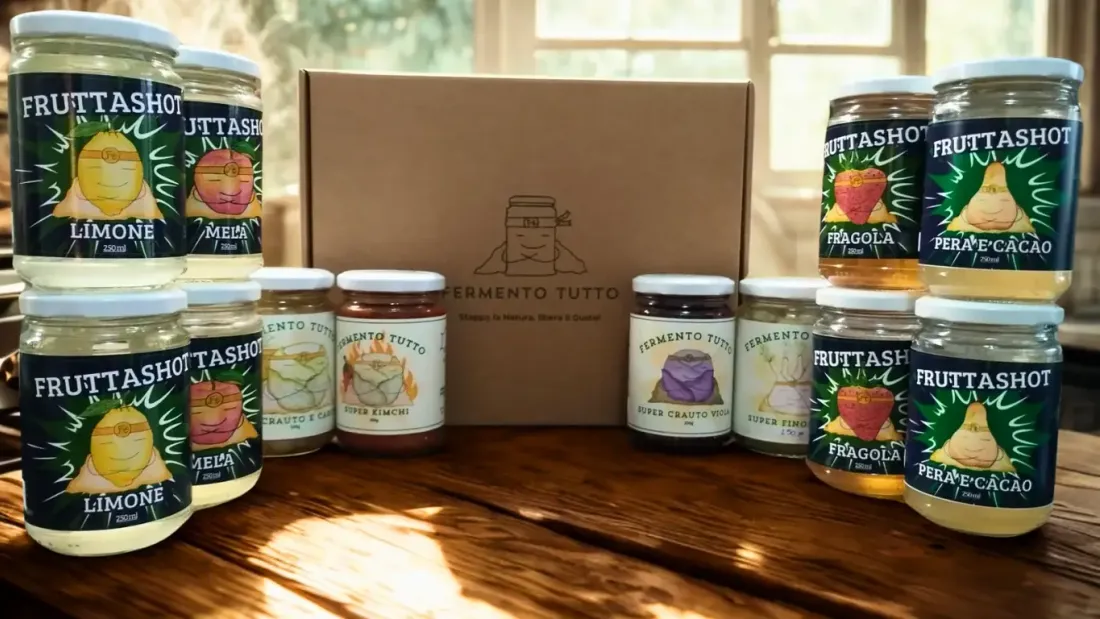 Prodotti dell'ecommerce FermentoTutto: barattoli di fermentati e box